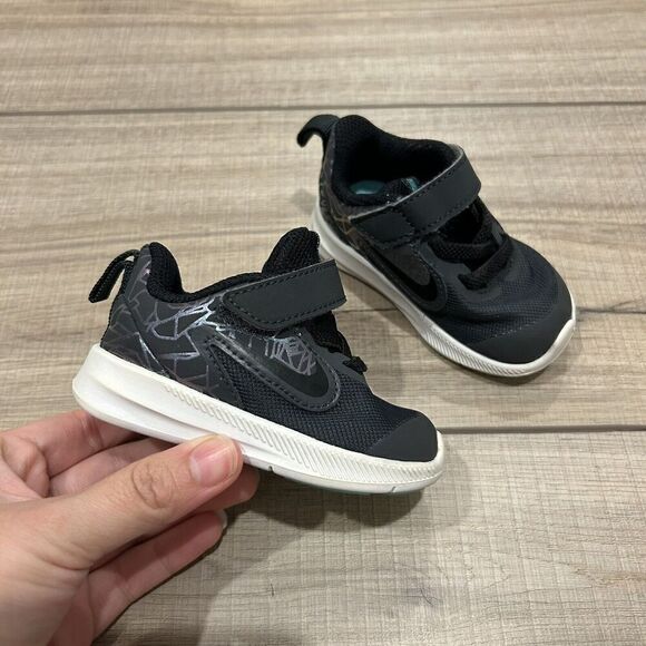 Nike Black Downshifter 9 Geometric Infant Baby 3C C12688-001 - Picture 1 of 11